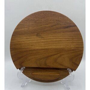 Vintage 1970s Dansk Teak Round Cheese Board Mid-Century Modern Denmark READ